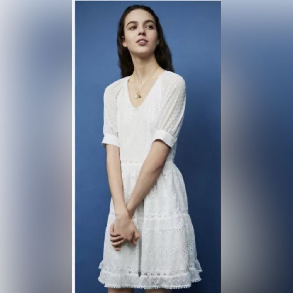 NWOT Maje Revery Broderie Anglaise Swiss Dots Dress Size 1 US small